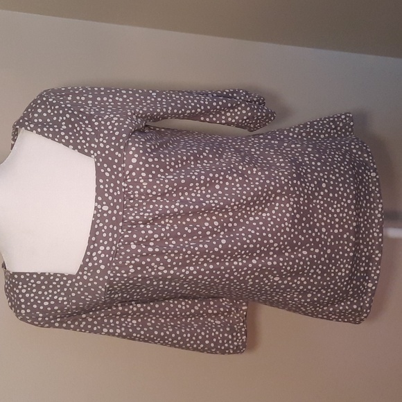 Merona Tops - Merona Square Neck Women’s Top, Gray Polka Dot